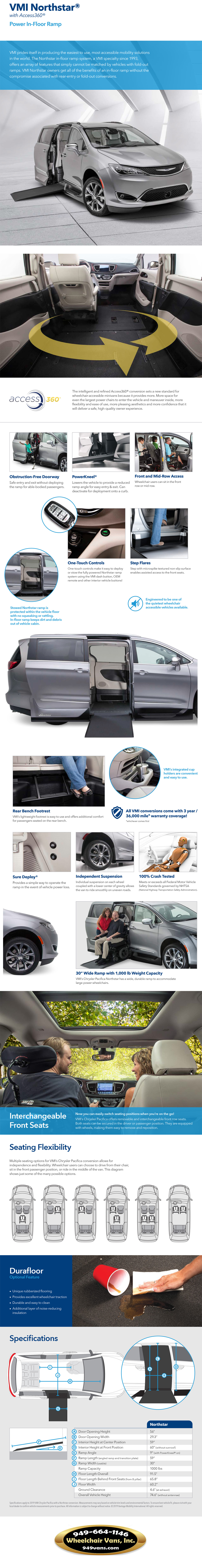 Chrysler Pacifica VMI NorthStar with Access 360 Power Infloor Ramp Wheelchair Van Conversion