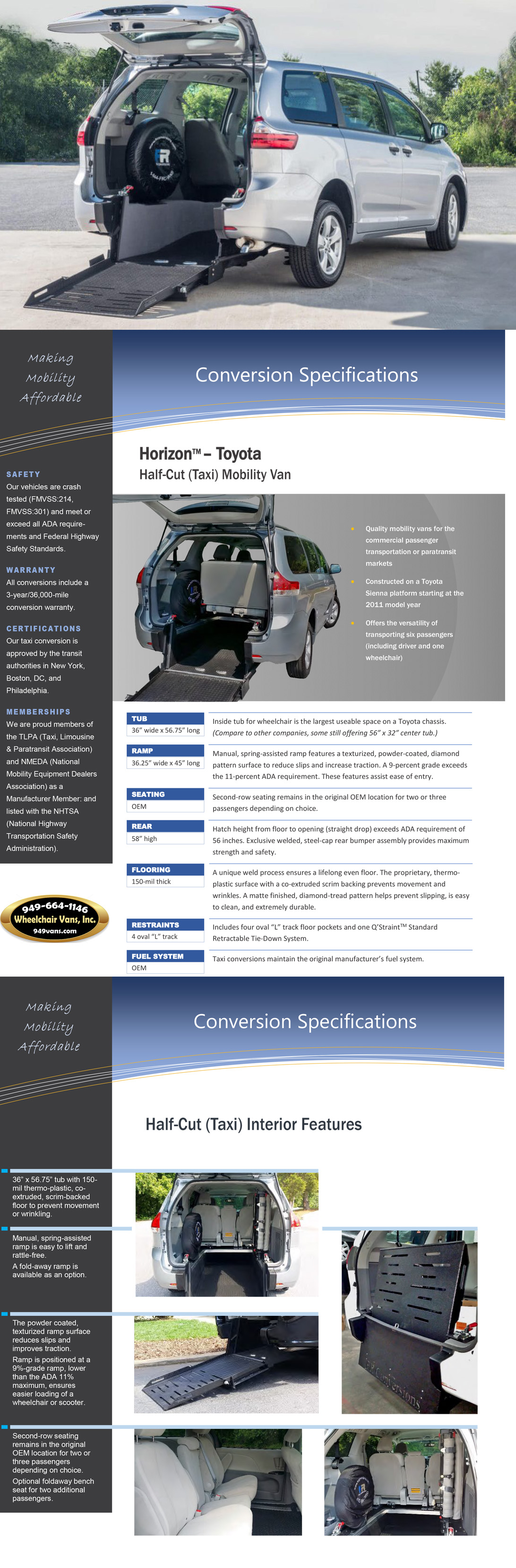 Toyota Sienna Manual Fold Out Ramp Wheelchair Van Conversion by FR Conversions