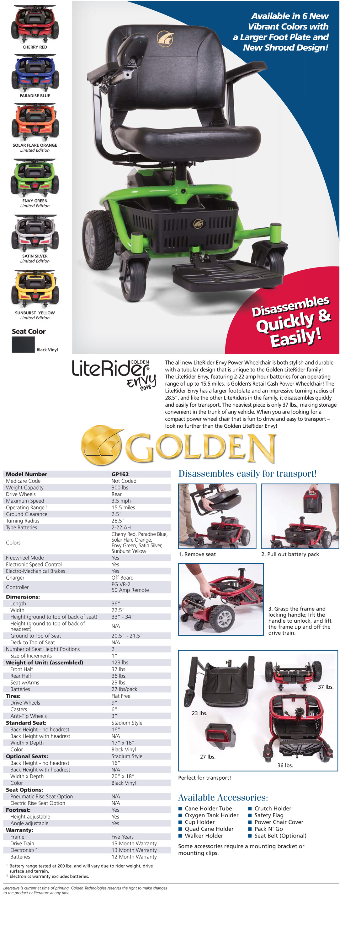 Golden-LiteRider-GP162-Envy-Sell-Sheet