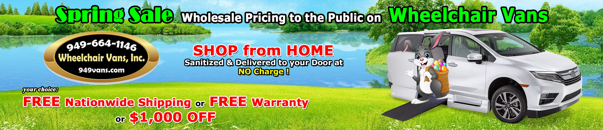 Spring Sale Event Free Nationwide Shipping on New and Used VMI and BraunAbility Wheelchair Vans