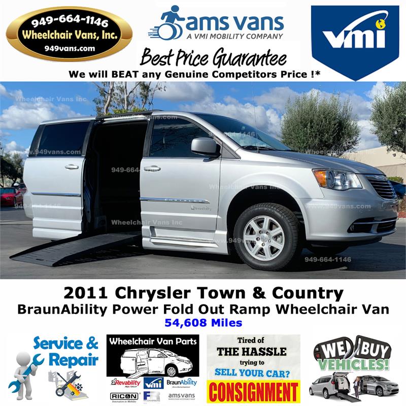 For Sale Used 2011 Chrysler Town and Country BraunAbility Power Fold Out Ramp Side Loading Wheelchair Van Orange County County California For Sale Used 2011 Chrysler Town and Country BraunAbility Power Fold Out Ramp Side Loading Wheelchair Van Orange County County California