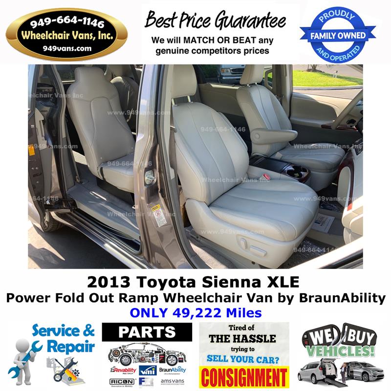 For Sale Used 2013 Toyota Sienna XLE Power Ramp Rear Loading Wheelchair