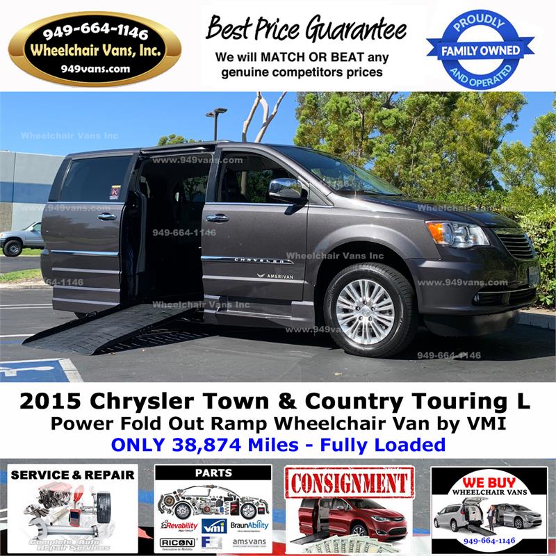 For Sale Used 2015 Chrysler Town and Country Power Ramp Side Loading  Wheelchair Van by VMI