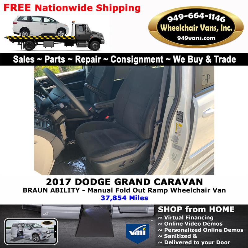 For Sale Used 2017 Dodge Grand Caravan - BraunAbility Manual Fold Out