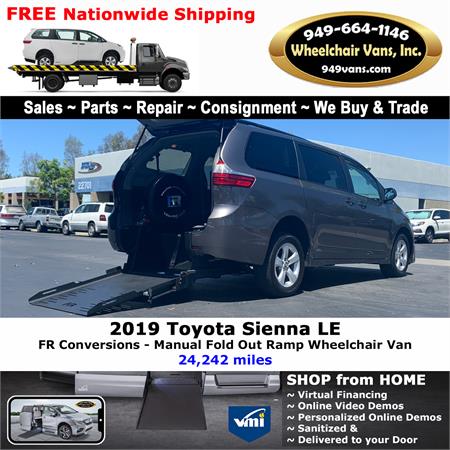 For Sale Used 2019 Toyota Sienna LE - FR Conversions Manual Fold Out