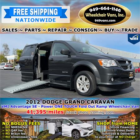 For Sale Used 2012 Dodge Caravan - BraunAbility XT Power ONE Fold Out Side Loading Wheelchair Van Orange County California