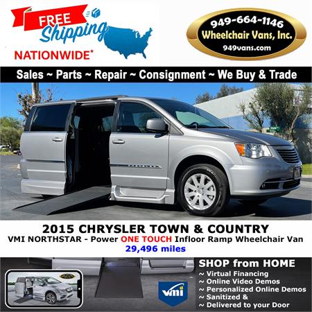 For Sale Used 2015 Chrysler Town and Country - VMI Northstar Power ONE  TOUCH Infloor Ramp Side Loading Wheelchair Van Orange County California