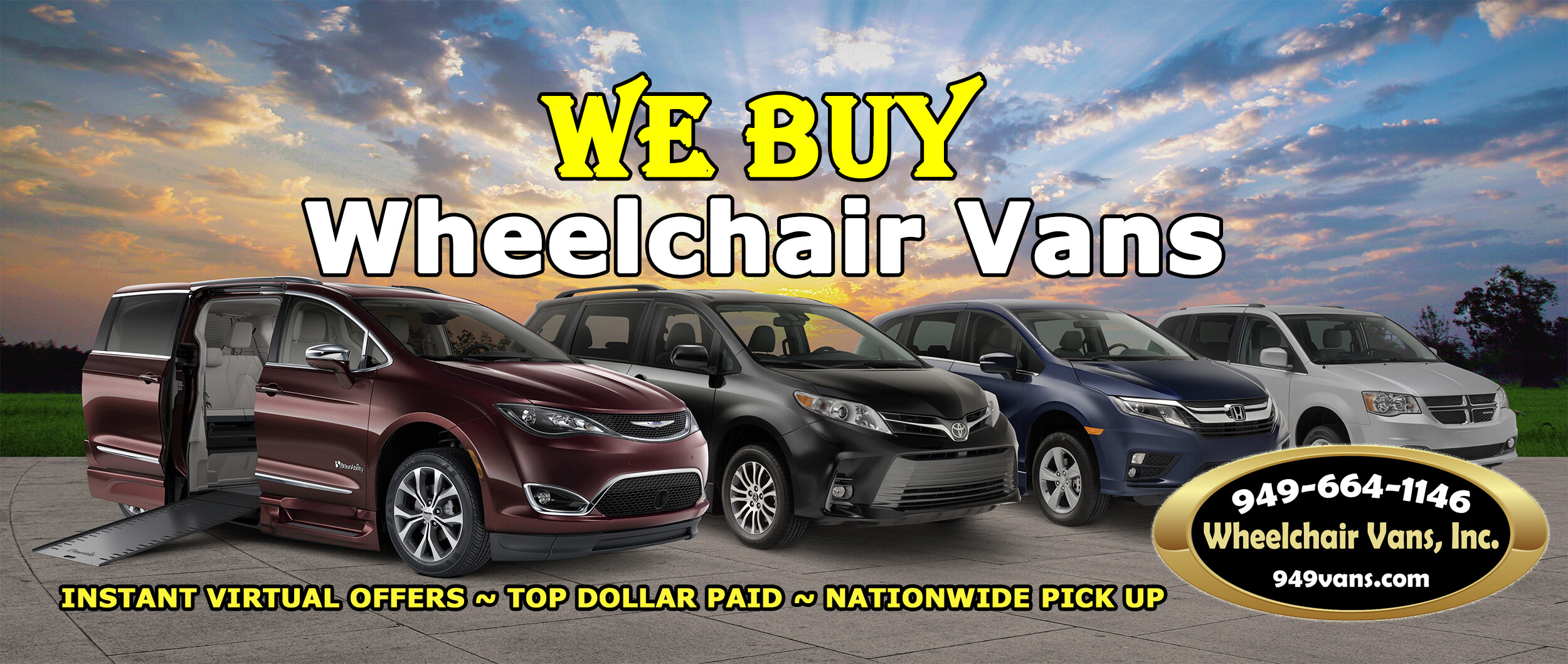WE ARE LOOKING TO BUY YOUR VEHICLE. Sell us your wheelchair van